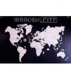 Wooden City - World Map XXL - Cyan